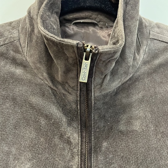 Calvin Klein brown suede leather jacket - Picture 5 of 7